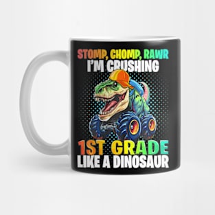 1St Grade Dinosaur Monster Truck Back To School First Day Mug